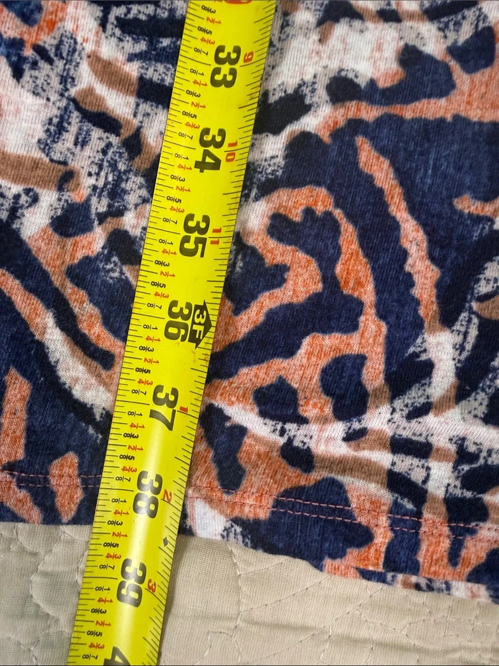 NIC+ZOE Abstract Print Sleeveless Knit Dress M Navy Orange Stretch Boho Travel - Picture 8 of 13